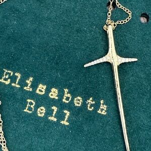 Elisabeth Bell 14k Yellow Gold Large Thorn Necklace w Diamond Points